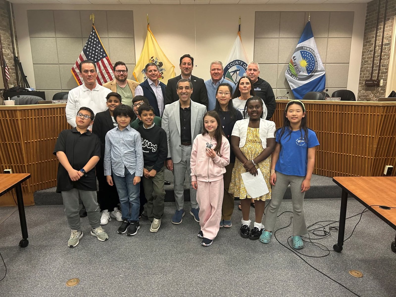 Young Speakers Academy students at the Holmdel Township Committee showcase